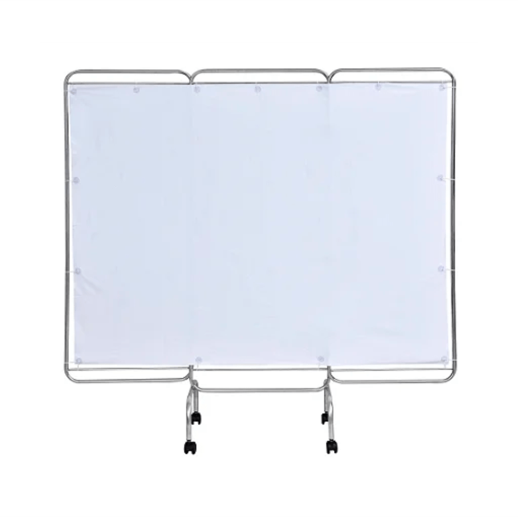 Mampara de plástico acero inoxidable triple caras