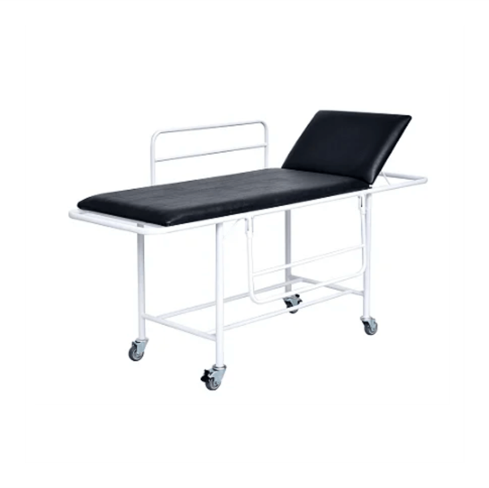 carro padiola em aço inox com leito fixo estofado com grades